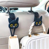 2pcs 3D Cartoon Cat Car Seat Headrest Hooks, Universal Type, Can Be Used To Hang Handbags, Wallets, Coats, Etc., Cute Car Accessories